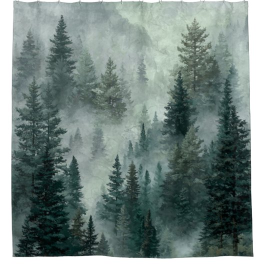 Moody Forest Shower Curtain Douchegordijn (Voorkant)