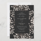 Moody Forest Zwart Wit Modern Classic Wedding Kaart (Voorkant)
