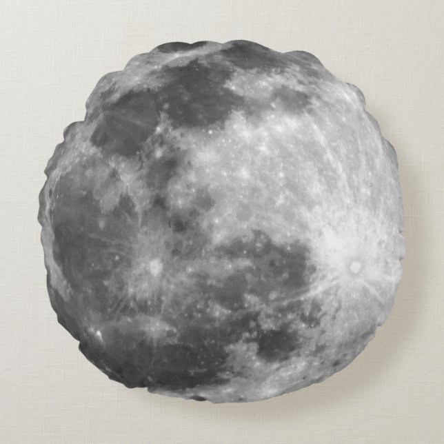 Moody Full Moon Rond Kussen (Voorkant)