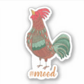 Moody Fun Rooster Illustratie Sticker (Voorkant)