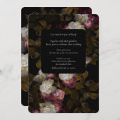 Moody geschilderde bloemen romantische bruiloft kaart (Voorkant / Achterkant)