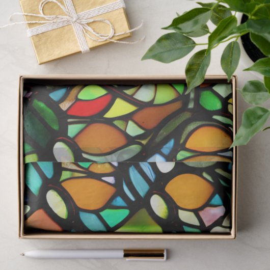 Moody Glas in lood-effectontkoppelingspiekpapier Tissuepapier (Geschenk)