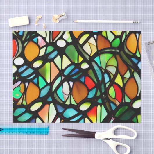 Moody Glas in lood-effectontkoppelingspiekpapier Tissuepapier (Craft)