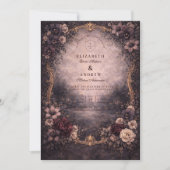 Moody Gold Baroque Wedding Kaart (Voorkant)