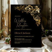Moody Gold Floral bruiloft receptie