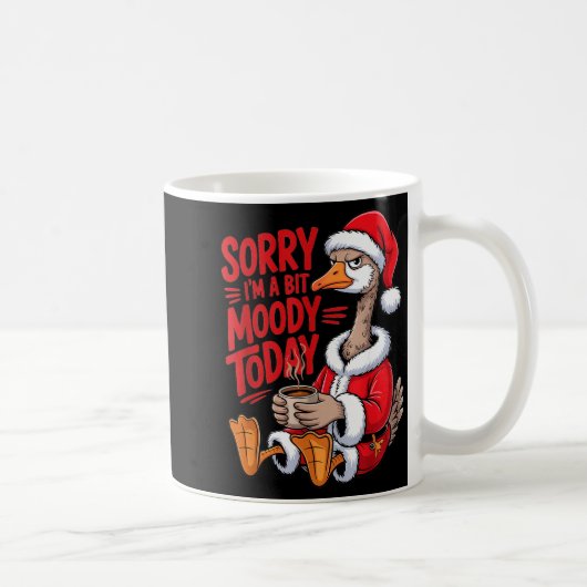 Moody Goose Christmas Santa Suit Coffee Humor Art Koffiemok (Rechts)