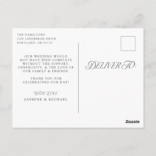 Moody Gothic Bloemen Bruiloft Dank u Briefkaart (Achterkant)