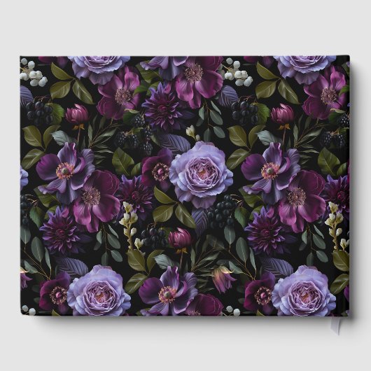 Moody Gothic Bloemen Bruiloft Gastenboek (Achterkant)