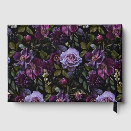 Moody Gothic Bloemen Bruiloft Gastenboek (Achterkant)
