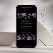 Moody Gothic Bloemen Bruiloft Kaart
