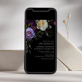 Moody Gothic Bloemen Bruiloft Kaart