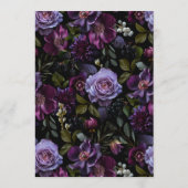 Moody Gothic Bloemen Bruiloft Menu (Achterkant)