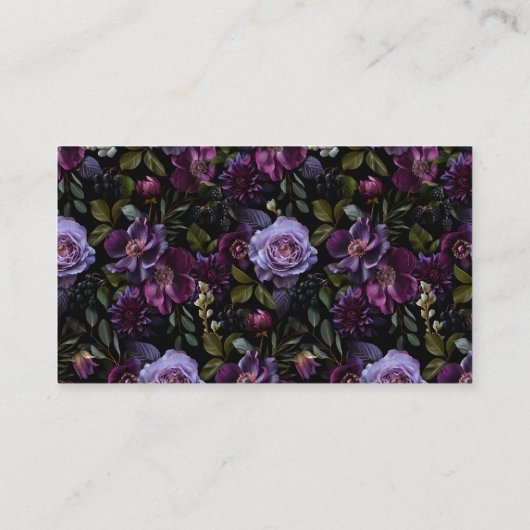 Moody Gothic Bloemen Bruiloft Plaatskaartje (Achterkant)