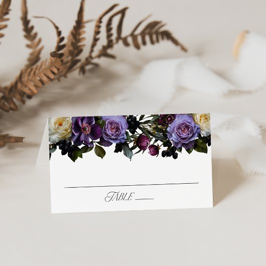 Moody Gothic Bloemen Bruiloft Plaatskaartje