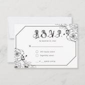Moody Gothic Bloemen Bruiloft RSVP Behuizing Kaart (Voorkant)
