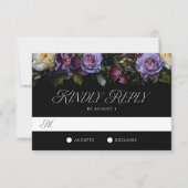 Moody Gothic Bloemen Bruiloft RSVP Kaartje (Voorkant)