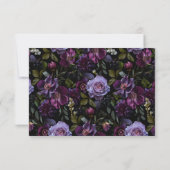 Moody Gothic Bloemen Bruiloft RSVP Kaartje (Achterkant)
