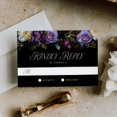 Moody Gothic Bloemen Bruiloft RSVP Kaartje