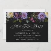 Moody Gothic Bloemen Bruiloft Save The Date (Voorkant)
