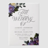 Moody Gothic Bloemen Bruiloft Vellum Uitnodigingen (Voorkant)