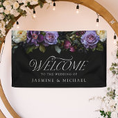 Moody Gothic Bloemen Bruiloft Welkom Spandoek