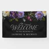 Moody Gothic Bloemen Bruiloft Welkom Spandoek (Horizontaal)