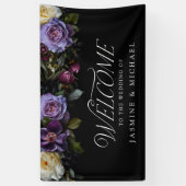 Moody Gothic Bloemen Bruiloft Welkom Spandoek (Verticaal)