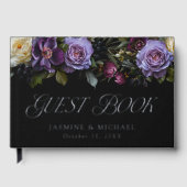 Moody Gothic Bloemen Foto Bruiloft Gastenboek (Voorkant)
