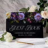 Moody Gothic Bloemen Foto Bruiloft Gastenboek