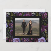 Moody Gothic Bloemen Foto Bruiloft Save The Date (Achterkant)