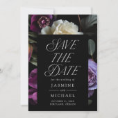 Moody Gothic Bloemen Foto Bruiloft Save The Date (Voorkant)