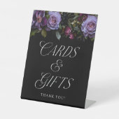 Moody Gothic Bloemen Kaarten en Geschenken Bruilof Reclamebord Met Voetstuk (Voorkant)