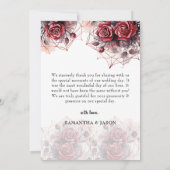 Moody Gothic Bloemen Schedel Halloween Bruiloft Bedankkaart (Achterkant)