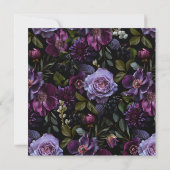 Moody Gothic Bloemen Vierkant Bruiloft Kaart (Achterkant)