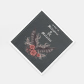 Moody Gothic Bruiloft Zwart Bat Servet (Hoek)