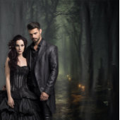 Moody Gothic Candlelit Bospad XLarge Wandkleed