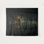 Moody Gothic Candlelit Bospad XLarge Wandkleed (Voorkant (horizontaal))