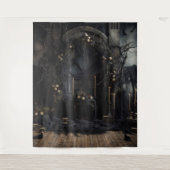 Moody Gothic Dark Alter met Ravens XLarge Wandkleed (Voorkant)