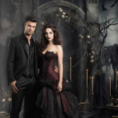 Moody Gothic Dark Alter met Ravens XLarge Wandkleed