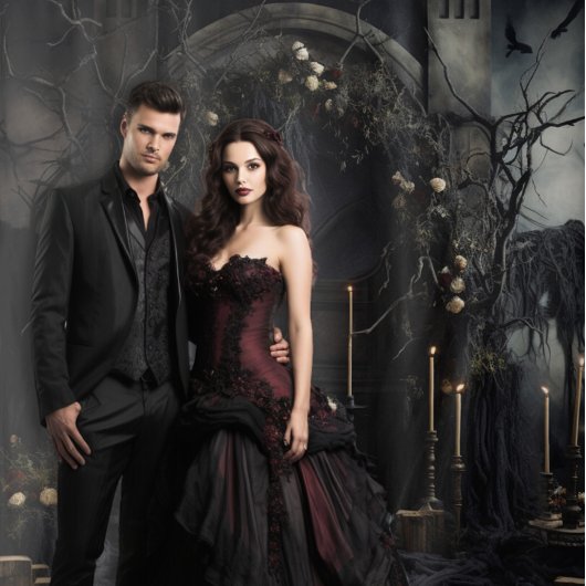 Moody Gothic Dark Alter met Ravens XLarge Wandkleed