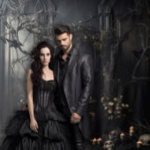 Moody Gothic Dark Alter met Schedels XLarge Wandkleed