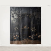 Moody Gothic Dark Alter met Schedels XLarge Wandkleed (Voorkant)