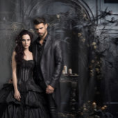 Moody Gothic Dark Alter Tafel & Kaarsen XLarge Wandkleed