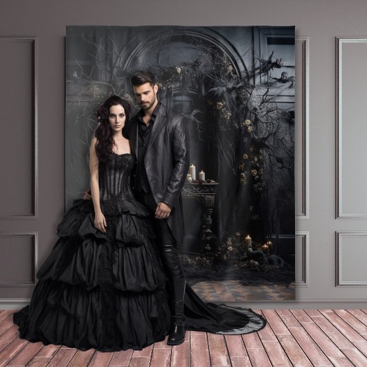 Moody Gothic Dark Alter Tafel & Kaarsen XLarge Wandkleed