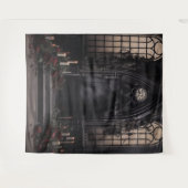 Moody Gothic Dark Arch Alter & Wijnbloemen XLarge Wandkleed (Voorkant (horizontaal))