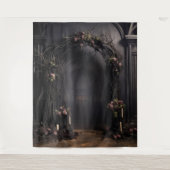 Moody Gothic Dark Arch & Roze Rozen XLarge Wandkleed (Voorkant)