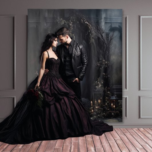 Moody Gothic Dark Arch & Roze Rozen XLarge Wandkleed