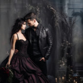 Moody Gothic Dark Arch & Roze Rozen XLarge Wandkleed