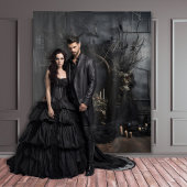 Moody Gothic Dark Arched Alter met Ravens XLarge Wandkleed