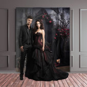 Moody Gothic Dark Veiled Arch & Chair XLarge Wandkleed